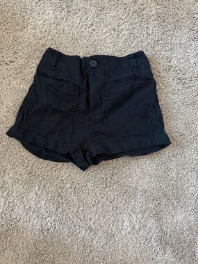 Maeve dark denim High-Waist Pocketed Shorts